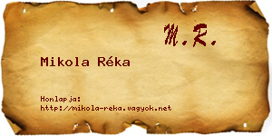 Mikola Réka névjegykártya