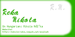 reka mikola business card